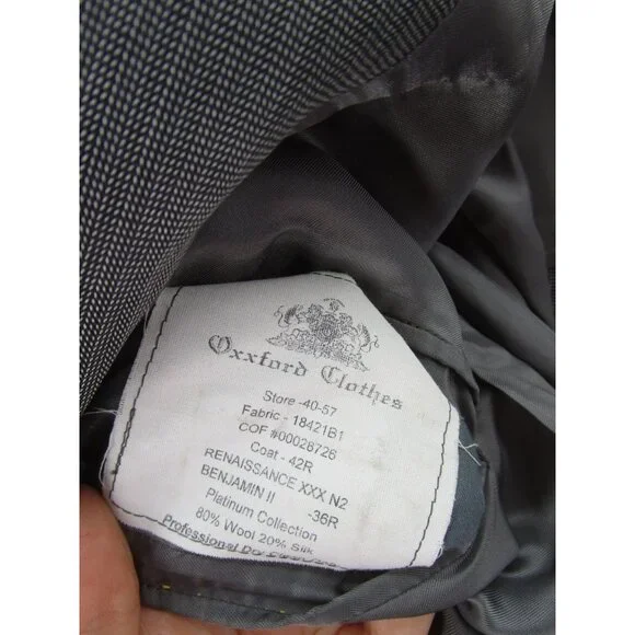 VINTAGE Oxford Clothes Sport Coat 42 Saks Blazer Wool Silk Unstructured